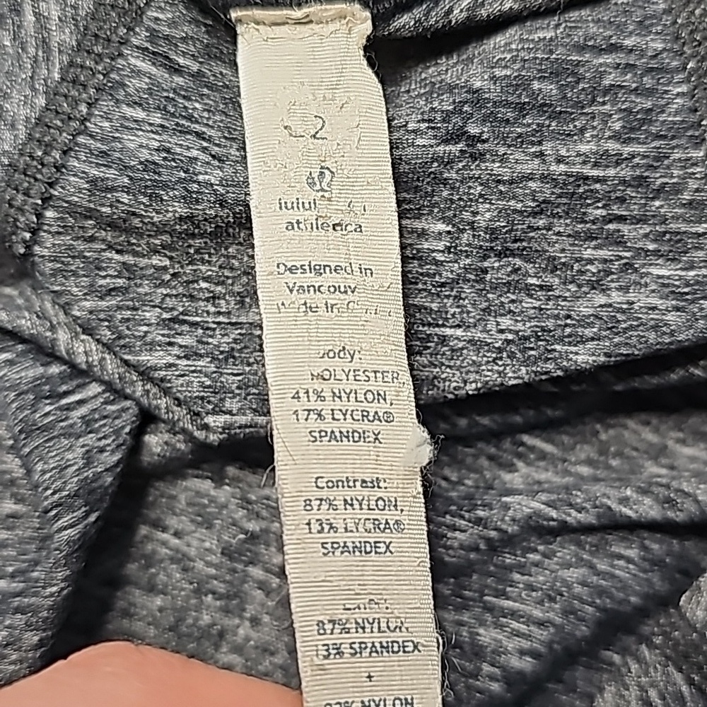 LULULEMON size 12 dark gray hooded zip up jacket - Picture 6 of 7